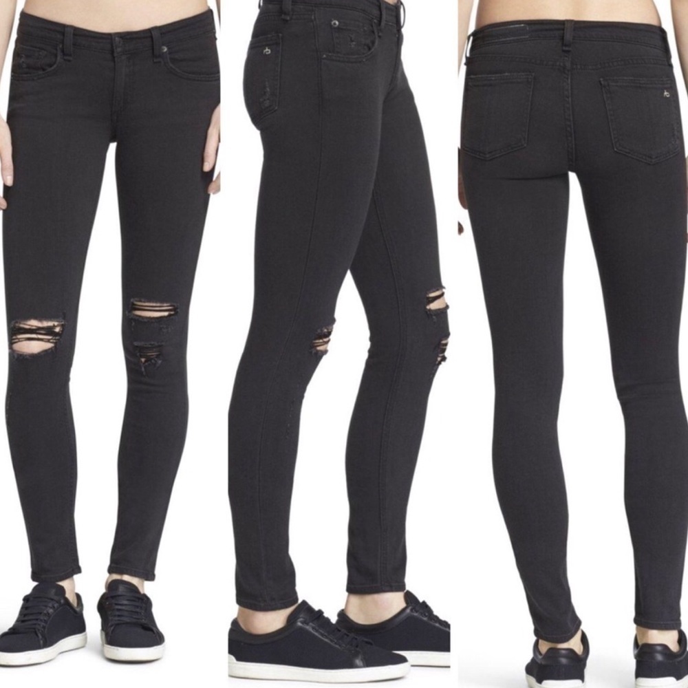 Rag & Bone Skinny Jeans Rock Holes Distressed Raw size 29